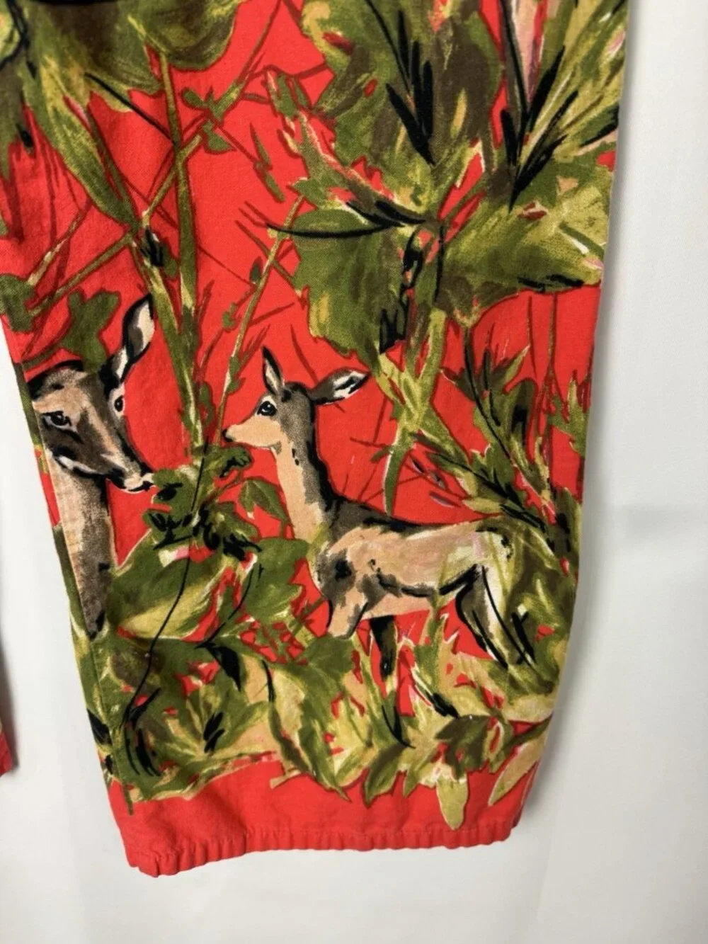 Lilka Anthropologie Pajama Bottom Pants Doting Deer Red Flannel 34 X 29